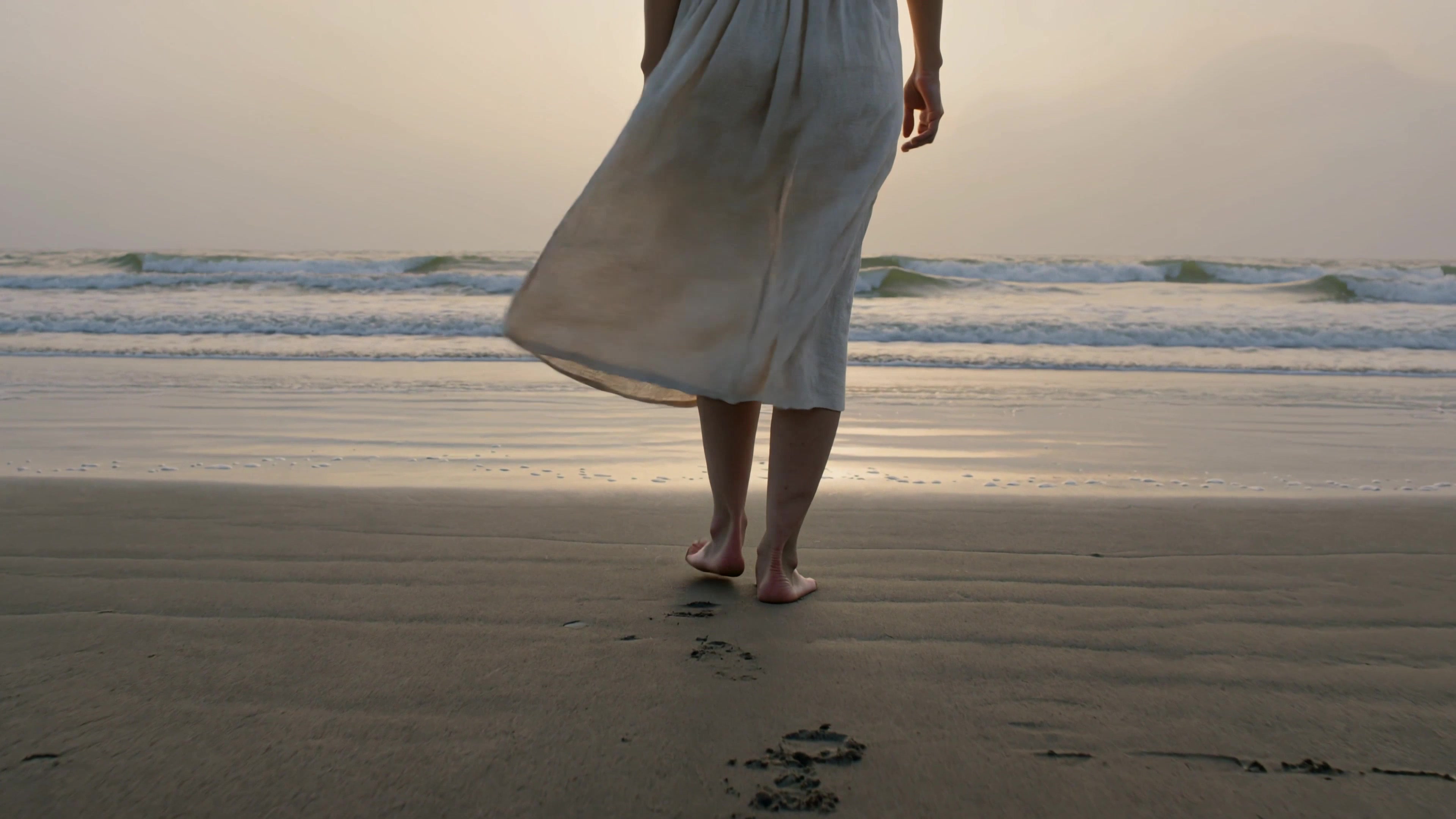 Beach walk at golden hour